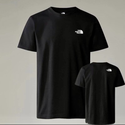 The North Face Damen schlichtes Rundhals uni T-Shirt 100% Baumwolle schwarz oder grau