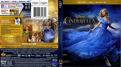 Authentic Disney 2015 Live Action Cinderella Blu-ray DVD and
