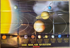 Solar System Wall Poster 26 X 38 By Scholastic Vintage Space Orbit 9 Planets NEW