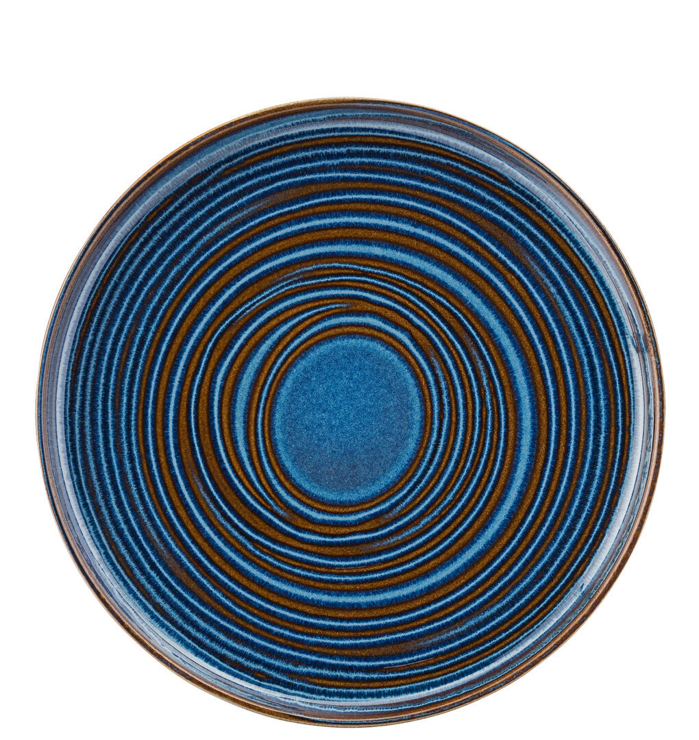 Santo Cobalt 11"" Blue Ceramic Coupe Dinner Plates Pack Of 6 Serving Crockery Set