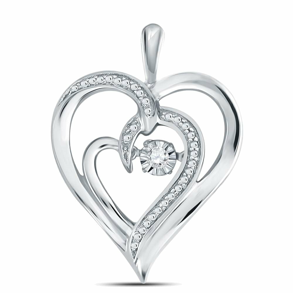 Diamond Heart Twinkle Pendant .03 CTW Rhodium on Sterling Silver Diamond Heart Twinkle Pendant .03 CTW Rhodium on Sterling Silver