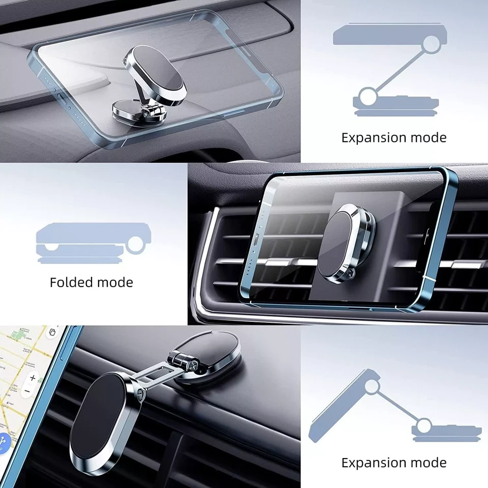 Car Phone Holder Magnetic Car Phone Mount 6 Powerful Internal Magnet Retractable - Image 4 of 4