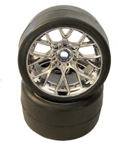 Sweep Racing Monster Truck VHT Crusher Belted Tire on WHD Silver Chrome Wheel SW