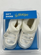 NOS Vintage Infant Shoes Cradle Newborn Shoes Light Blue Satin
