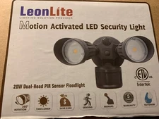LEONLITE 20W Dual-Head Motion-Activated LED Outdoor Security Light 1500 Lumens