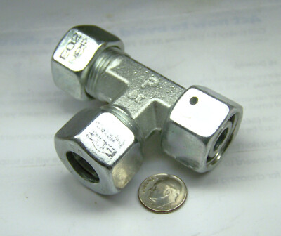 PARKER EL15ZLCF NEW TEE EO-2 BITE 24* 15MM OD TUBE X 15MM DKO 24* SWIVEL X 15MM