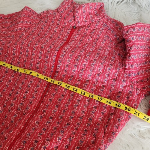 Vintage Quilted Insulated Red Floral Jumpsuit Women's Large Runs Small Made USA - Picture 9 of 15