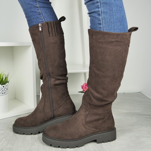 Botas de media pantorrilla Zapatos Damas Informales Volantes Cómodas Forradas Agarre cálido Tallas para mujer - Imagen 13 de 25