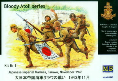 Maquette Master Box 3542 – Marines US Vs Japonais, Tarawa 1943, 1/35, 4 Figurines Plastique Haute Qualité