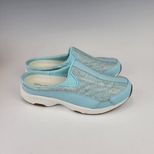 Easy Spirit Traveltime Women's 7.5 M Blue Leather Pattern Comfort Clog Mule NEW