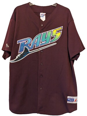 Majestic Vintage 90s Tampa Bay Devil Rays Jersey Shirt USA Mens