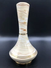 RODOS - GREECE SWIRL BEIGE BUD VASE BUD VASE MANOUSAKIS KERAMIK HAND MADE GOLD