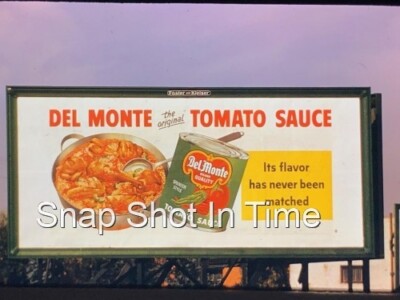 Del Monte Tomato Sauce Vintage Ad 1952 Billboard Sign Advertising Slide 35 mm
