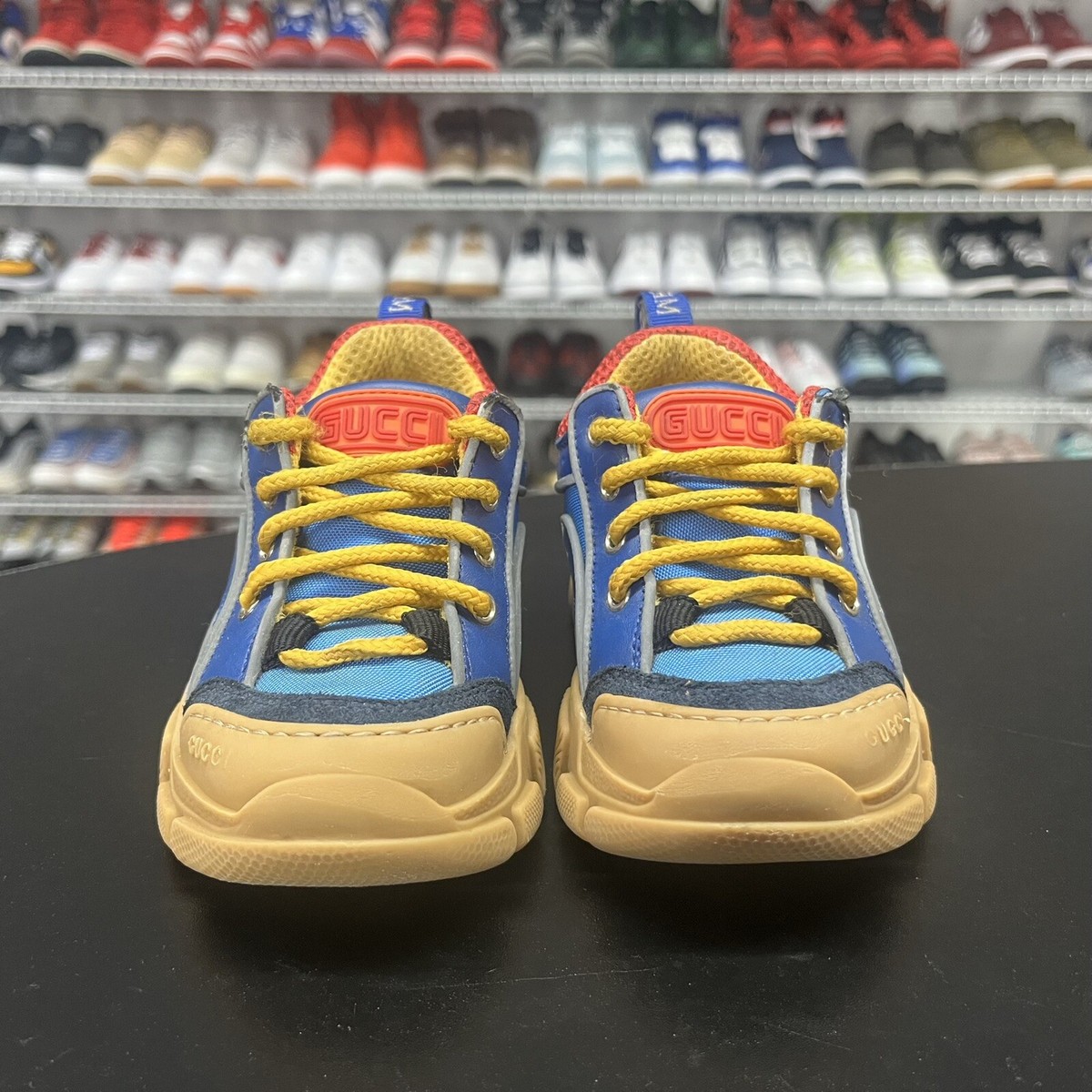 GUCCI / ローカットスニーカー/--/YLW/Flashtrek SEGA YELLO// Gucci Flashtrek Sneakers 100% Authentic Blue Toddler Size EU 24 US