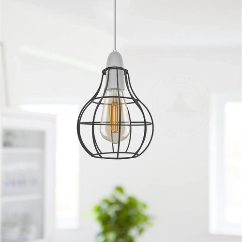 Metal Wire Cage Easy Fit Lampshade Hanging Lamp Shade Vintage Ceiling Lightshade - Picture 21 of 261