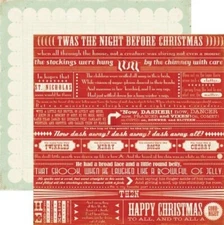 Peppermint - St Nick, Christmas DS scrapbook paper - Crate Paper PM101