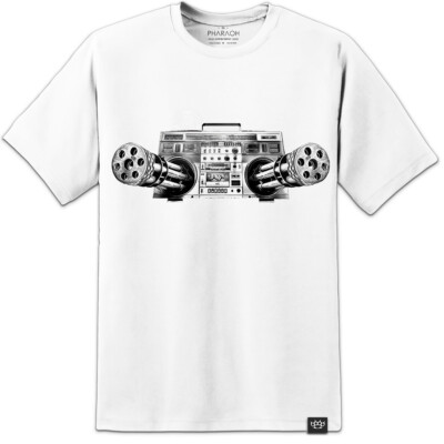 STEREO Death Retro Prodigy Banksy Stil T-Shirt Hochwertiger Druck Festival Rave