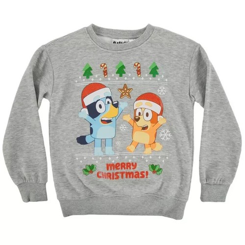 Bluey Christmas Sweatshirt Shirt Youth Boy Girl Top Small Disney Bingo Holiday