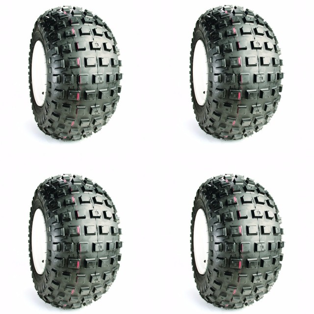 Set of 4 Golf Cart Tires 18x9.508 Aero Trak Knobby All Terrain No Lift