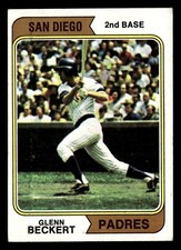 1974 Topps GLENN BECKERT #241 VG San Diego Padres Variation