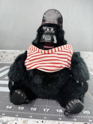MAGOGO Singing  Dancing Gorilla Macarena Toy Plush Monkey Stripes Vtg 90s Works