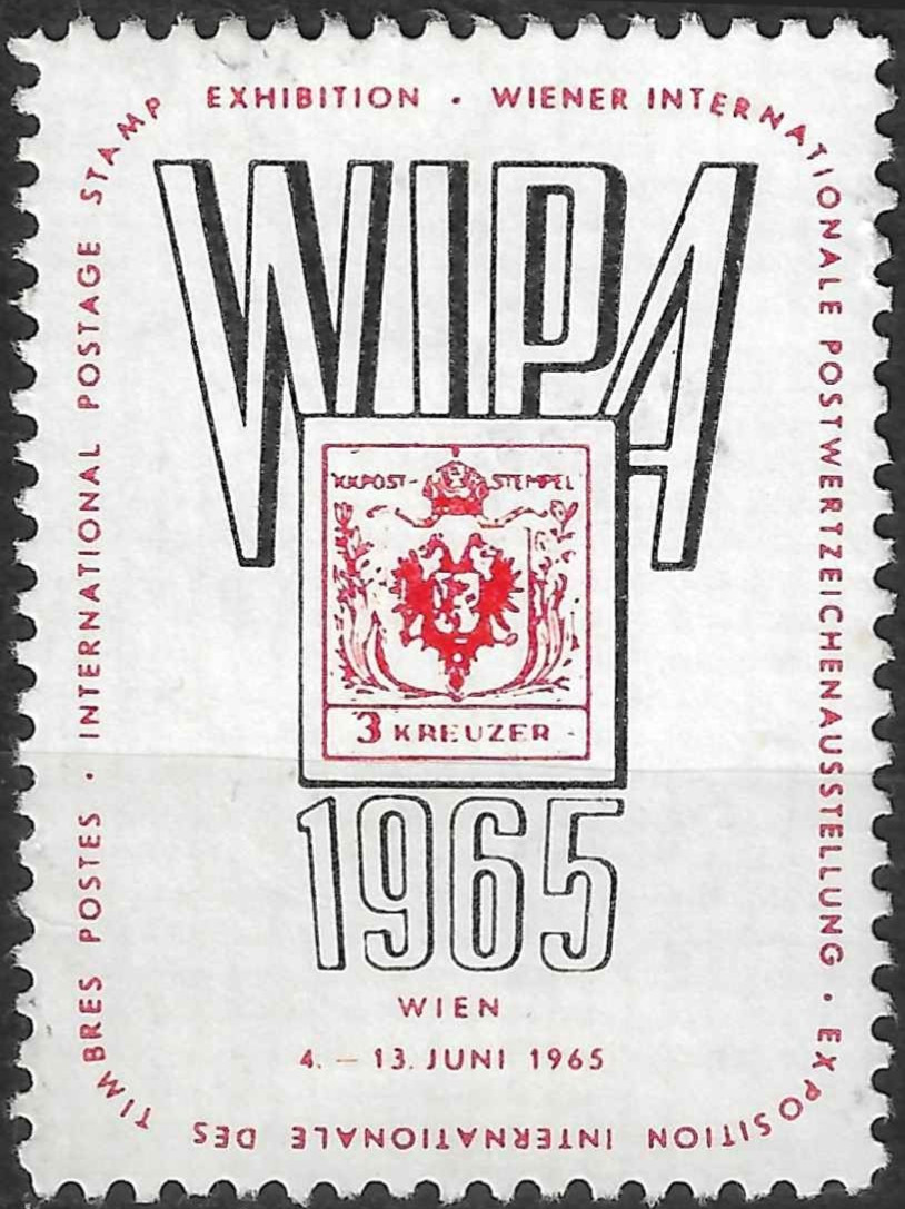 Austria Cinderella Poster Stamp WIPA 1965 Vienna International Philatelic