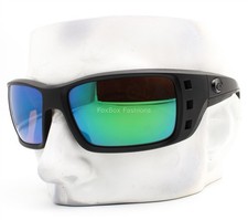 Costa Del Mar Permit Sunglasses Matte Blackout Polarized Green Glass with Case