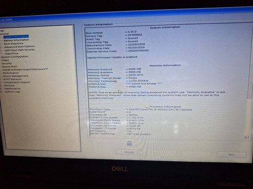 x3 Dell Latitude 5490 Laptop Intel Core i5 8th Gen. For parts Ref:Ct1 - Picture 3 of 19