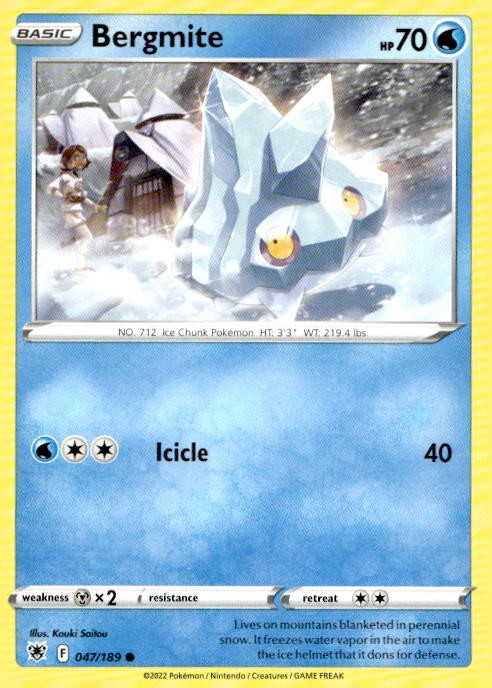 Bergmite 047/189 Common Astral Radiance Pokemon Lightly Played