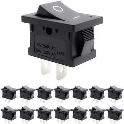 ZUPAYIPA 15 Pcs AC 6A/250V 10A/125V 2 Solder Lug SPST On/Off Mini Boat... 