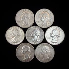 90% Silver $1.75 FV - Washington Quarter Circulated Pre-1965 US Coin - 22-46