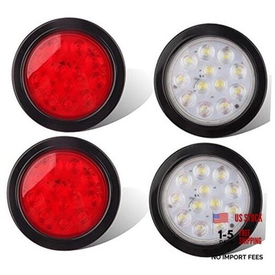 4Pcs 4 Inch Round LED Tail Lights - 4 Inch Round Trailer Led Stop Turn Brake