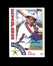 Tim Raines Signed 1984 Topps All Star Montreal Expos Autograph