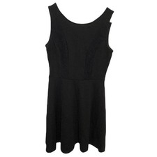 Mystic Women's Size Medium Sleeveless Fit & Flare Dress Black Lace Back Crewneck