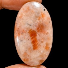100 Natural Sunstone Oval Shape Cabochon Loose Gemstone 57 Ct 38X22X7mm X-11638