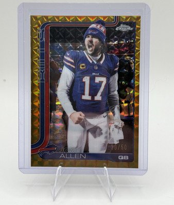2025 Topps Chrome Josh Allen Gold Image Variation 30/50 SP #34 Bills