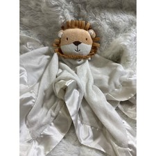 Hallmark Lion Baby Lovey Security Blanket Cream Satin Trim Plush 19x19 SKU E