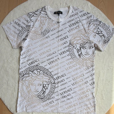 Versace Herren T-Shirt XL Weiß Allover Logo ...