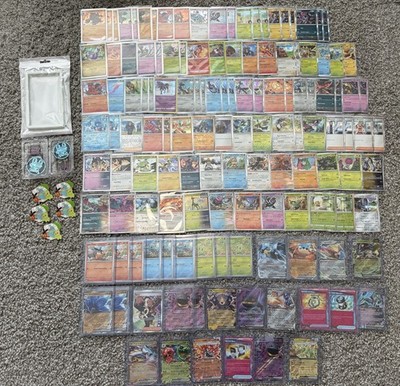 Large Pokemon TCG Card 135 Lot Rare EX UR Holo with Pins, Dice Sets and Guard