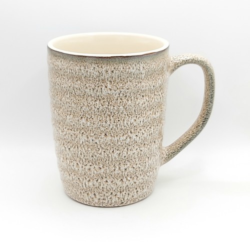 Artisanal Fire Glazed Beige Coffee Mug 20 Oz Ceramic Wavy By Dwell Studio - Picture 2 of 8