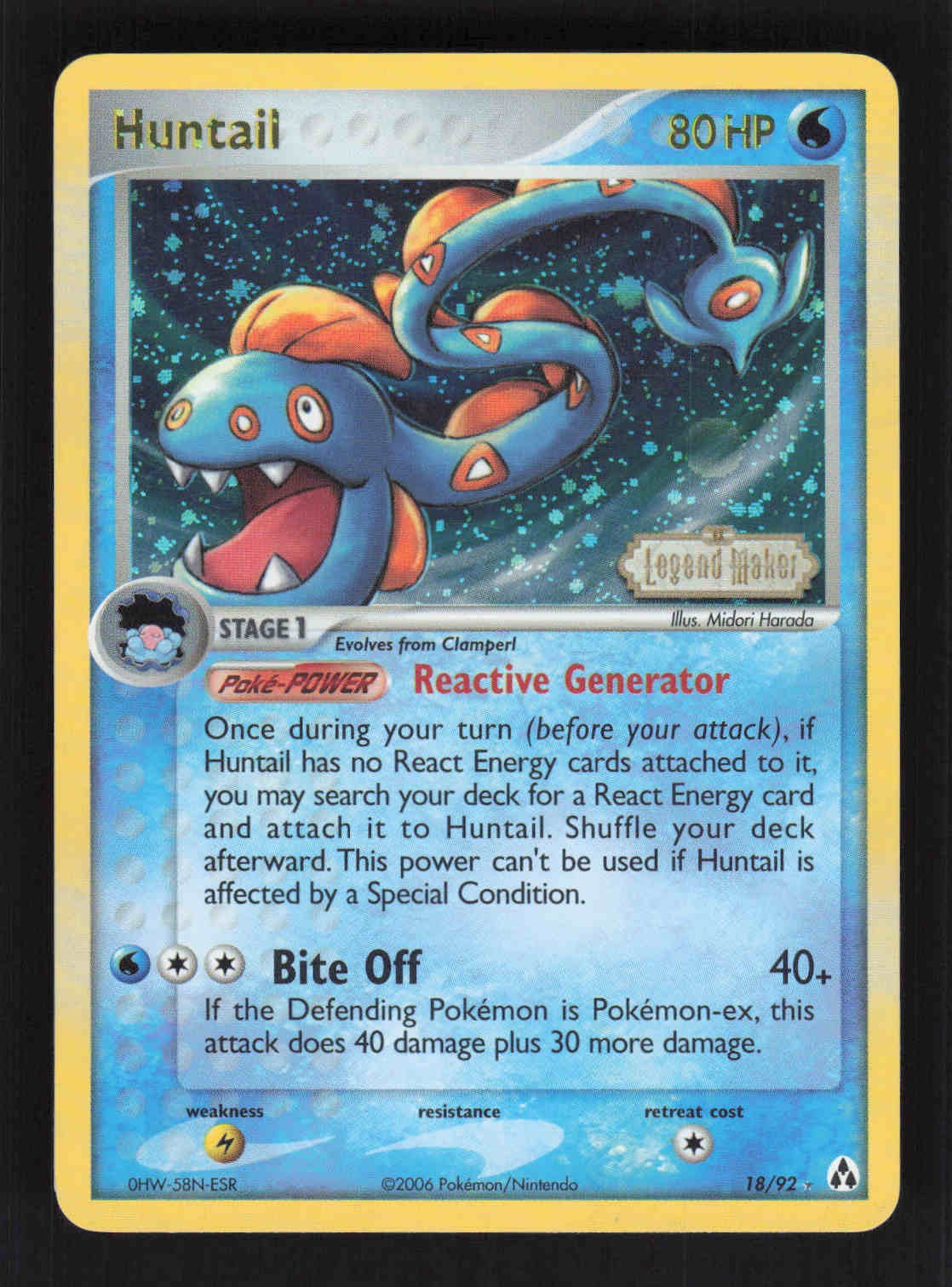 Huntail Rare Legend Maker 18/92 NM
