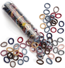 100PCS Seamless Thick Hair Bands - Elastic Ponytail Holders, No-Crease Cotton Ti