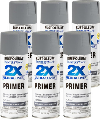 Rust-Oleum 334017-6PK Painter'S Touch 2X Ultra Cover Primer Spray, 12 Oz, Flat G