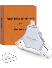 3 in 1 MFi Certified USB 3.0 Flash Drive 128GB for iPhone/iPad/Android/PC