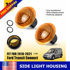 Amber Side Fender Marker Repeater Light Cover For 2010-2021 Ford Transit Connect