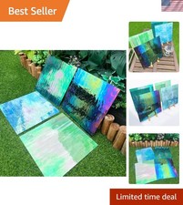 4 Sheets 12  x 12  Iridescent Stained Glass - Vibrant Colors for Mosaic Crafts