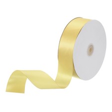 Satin Ribbon 1-1/2 Inch x 100 Yards Light Gold Single Face Satin Ribbon