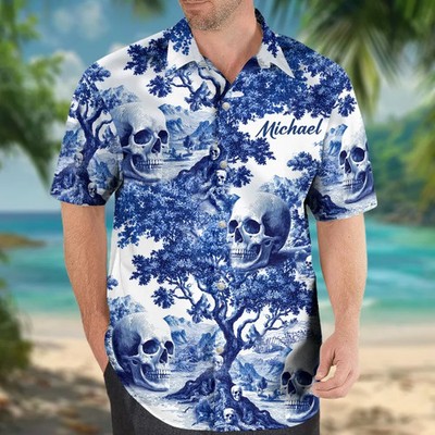 Skull Lover Hawaiian Shirt Custom Skull Design