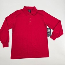 Cambridge Classics Boy Red School Uniform Long Sleeve Polo Shirt Size 12/14 NWT
