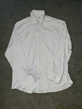 Peter Millar Summer Comfort Mens XL Plaid Button Down Dress Shirt Blue Pink